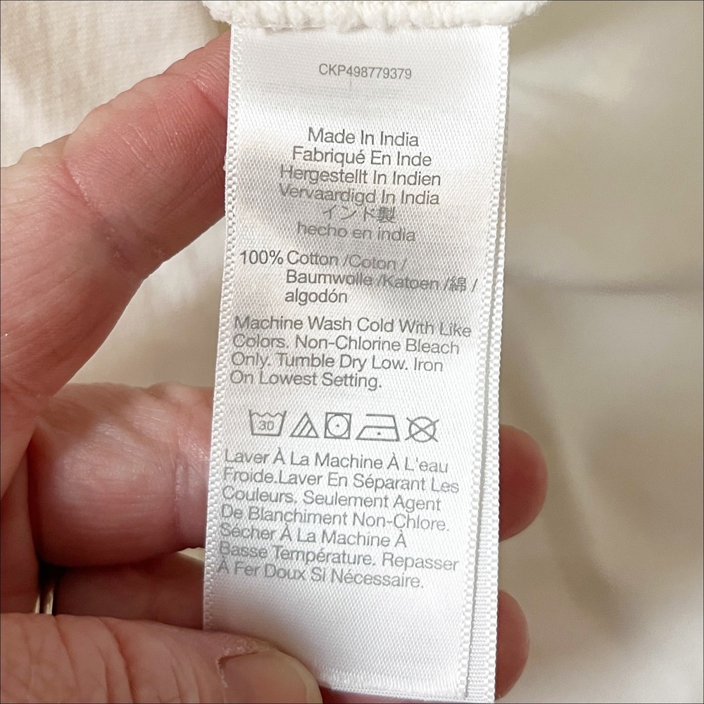 Madewell Men's Vintage Polo XL White Short Sleeve Cotton Shirt Hidden Placket - Picture 9 of 11